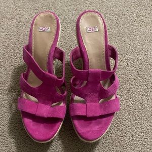 UGG brand espadrille sandals pink suede Worn once!